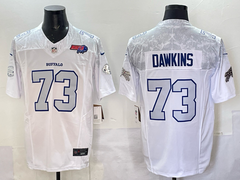 Men Buffalo Bills #73 Dawkins Nike White 2025 Rivalries Collection Limited NFL Jersey 002